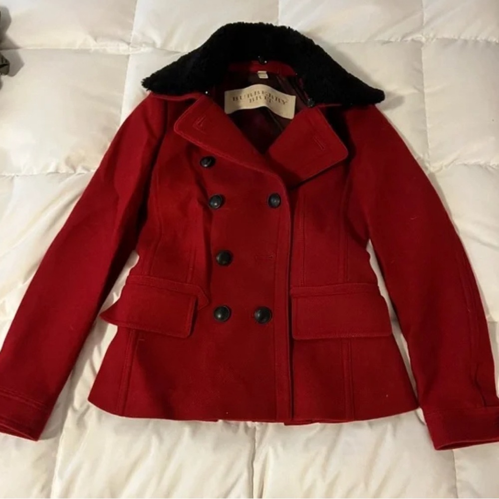 BURBERRY BRIT PEACOAT JACKET SIZE 4 US - Picture 6 of 16